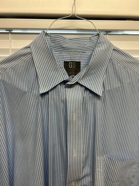GS Men's Blue Pinstripe Dress Shirt